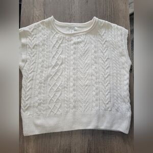 Rachel Zoe White Cable Knit Sweater Vest
